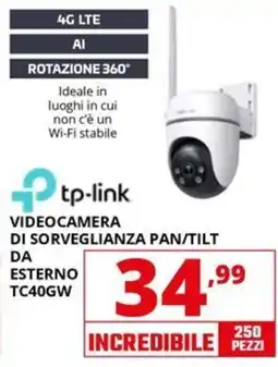 Comet tp-link VIDEOCAMERA DI SORVEGLIANZA PAN/TLT DA ESTERNO TC40GW offerta