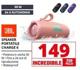 Comet JBL SPEAKER PORTATILE CHARGE 6 offerta