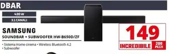 Comet SAMSUNG SOUNDBAR + SUBWOOFER HW-B650D/ZF offerta