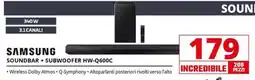 Comet SAMSUNG SOUND BAR + SUBWOOFER HW-Q600C offerta
