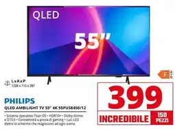 Comet PHILIPS QLED AMBILIGHT TV 55" 4K 55PUS8450/12 offerta