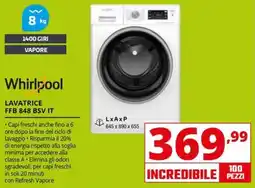 Comet Whirlpool LAVATRICE FFB 848 BSV IT offerta