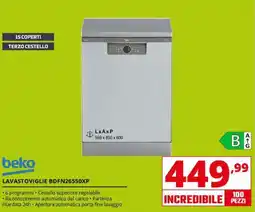Comet Lavastoviglie Beko BDFN26550XP offerta
