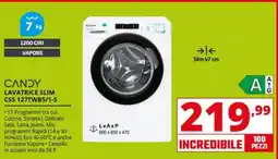 Comet Candy lavatrice slim CSS 127TWB5/1-S offerta