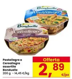 Interspar Pastallegre o Cerealle gre assortite Bonduelle offerta