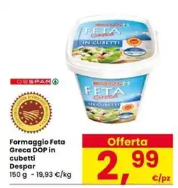 Interspar Formaggio Feta Greca DOP in cubetti Despar offerta