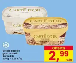 Interspar Gelato classico gusti assortiti Carte d'Or offerta