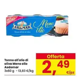 Interspar Tonno all'olio di oliva Meno olio Asdomar offerta