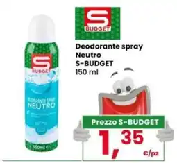 Interspar Deodorante spray Neutro S-BUDGET offerta