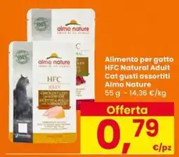 Interspar Alimento per gatto HFC Natural Adult Cat gusti assortiti Almo Nature offerta