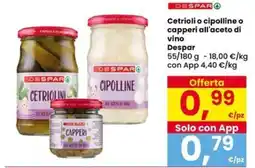 Interspar Cetrioli o cipolline o capperini all'aceto di vino Despar offerta