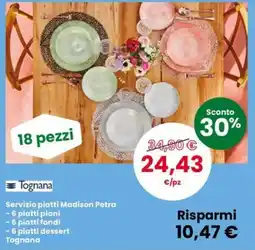 Interspar Servizio piatti Madison Petra Tognana offerta