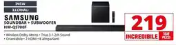 Comet Samsung soundbar + subwoofer HW-QS700F offerta