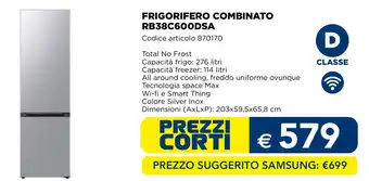 Samsung frigorifero combinato RB38C600DSA