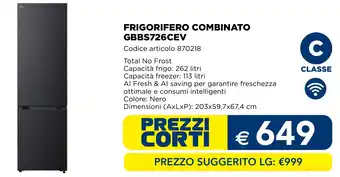 Lg frigorifero combinato GBBS726CEV