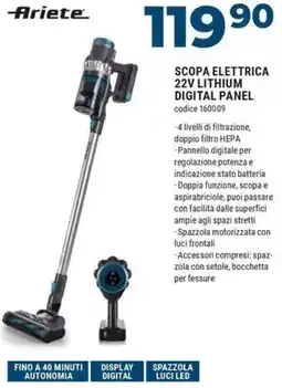 Sinergy Ariete scopa elettrica 22v lithium digital panel offerta