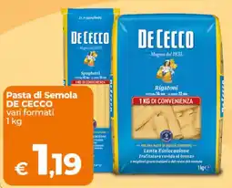Ipercoop Pasta di Semola DE CECCO offerta