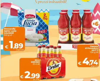 Ipercoop Mozzarella Santa Lucia GALBANI offerta