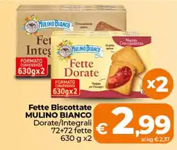 Ipercoop Fette Biscottate MULINO BIANCO Dorate/Integrali offerta