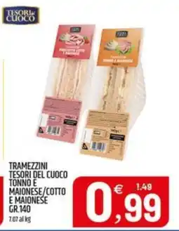 Ard Discount Tramezzini Tesori del Cuoco Tonno e Maionese/Cotto e Maionese offerta