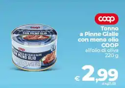 Ipercoop Tonno a Pinne Gialle con meno olio COOP offerta
