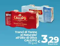 Ipercoop Tranci di Tonno all'Olio di Oliva CALLIPO offerta