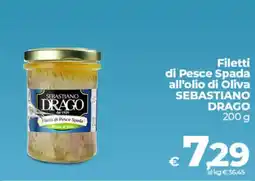 Ipercoop Filetti di Pesce Spada all'olio di Oliva SEBASTIANO DRAGO offerta