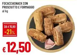 IperFamila Focacciasnack con prosciutto e formaggio offerta