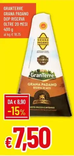 IperFamila GranTerre Grana Padano Riserva 20 Mesi offerta