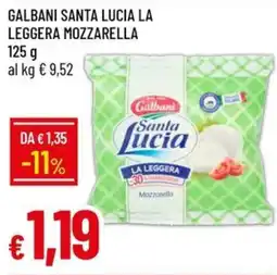 IperFamila Galbani Santa Lucia La Leggera Mozzarella offerta