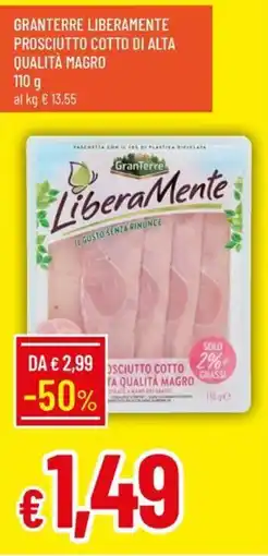 IperFamila GranTerre LiberaMente Prosciutto Cotto di Alta Qualità Magro offerta