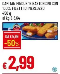 IperFamila CAPITAN FINDUS 18 BASTONCINI CON 100% FILETTI DI MERLUZZO offerta