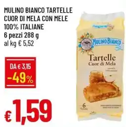 IperFamila MULINO BIANCO TARTELLE CUOR DI MELA CON MELE offerta