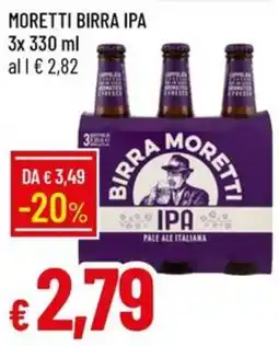 IperFamila Birra Moretti IPA offerta