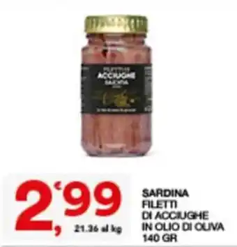 Sisa SARDINA FILETTI DI ACCIUGHE IN OLIO DI OLIVA offerta