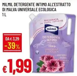 IperFamila MILMIL DETERGENTE INTIMO ALL'ESTRATTO DI MALVA UNIVERSALE ECOLOGICA offerta