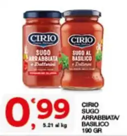 Sisa CIRIO SUGO ARRABBIATA/ BASILICO offerta