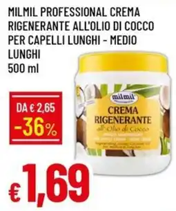 IperFamila MILMIL PROFESSIONAL CREMA RIGENERANTE ALL'OLIO DI COCCO offerta