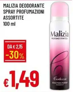 IperFamila Malizia deodorante spray profumazioni assortite offerta