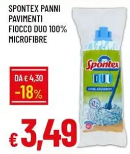 IperFamila Spontex Panni Pavimenti Fiocco Duo 100% Microfibre offerta