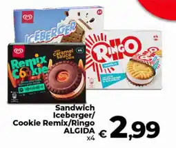 Ipercoop Sandwich Iceberger/Cookie Remix/Ringo ALGIDA offerta
