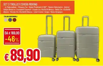 IperFamila SET 3 TROLLEY COVERI MOVING offerta