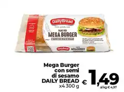 Ipercoop Mega Burger con semi di sesamo DAILY BREAD offerta