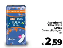 Ipercoop Assorbenti Idea Notte LINES offerta