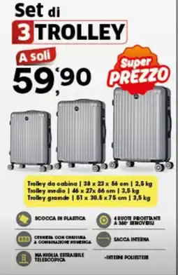 Sisa Set di 3 TROLLEY offerta