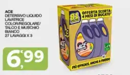 Sisa ACE Detersivo Liquido Lavatrice Color/Regolare/Talco e Muschio Bianco offerta