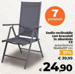 Ipercoop Sedia reclinabile con braccioli in alluminio FZ offerta