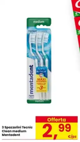 Interspar Spazzolini Tecnic Clean medium Mentadent offerta