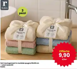 Interspar Set 3 asciugamani in morbida spugna Rubin offerta