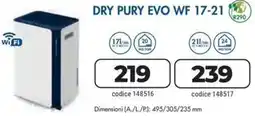 Sinergy Argo Deumidificatori Dry Pury Evo WF 17-21 offerta